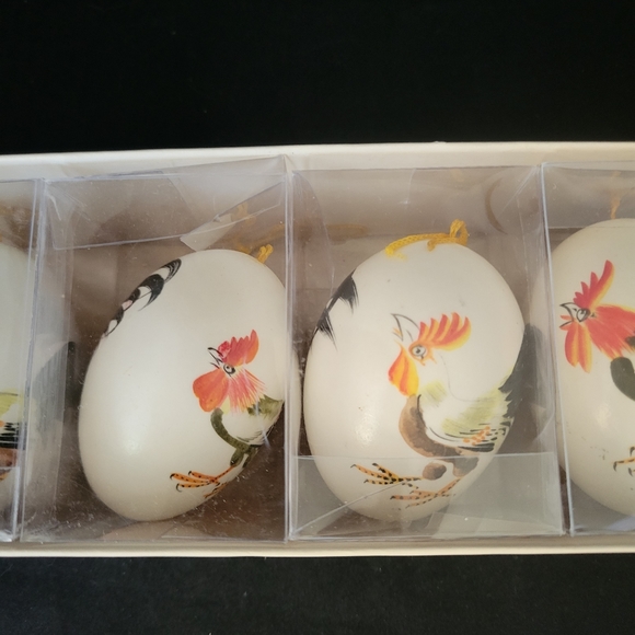 VINTAGE Decorative Ornamental Chicken Eggs Rooster design Ornament Holiday - Picture 16 of 16